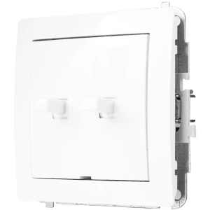 Karlik Deco Biały Mechanizm Włącznika Podwójnego Schodowego W Stylu Amerykańskim (Dwa Klawisze Bez Piktogramów) Dwpus-33.1