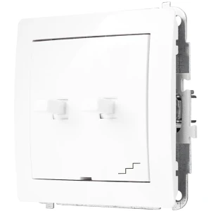 Karlik Deco Biały Mechanizm Włącznika Podwójnego Schodowego W Stylu Amerykańskim Dwpus-33