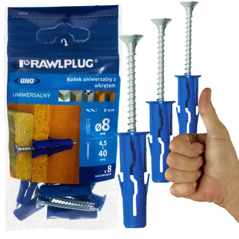 Rawlplug Kołek Uniwersalny Fi8 Z Wkrętem 2X8 Szt.