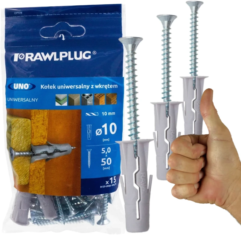 Rawlplug Kołek Uniwersalny Fi10 Z Wkrętem 2X15 Szt.