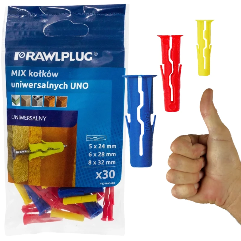 Rawlplug Mix Kołek Uniwersalny Fi 5 6 8 Mm 30 Szt.