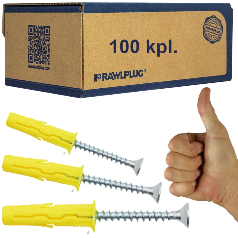 Rawlplug Kołek Uniwersalny Fi5 Z Wkrętem 35X30 2X100Szt