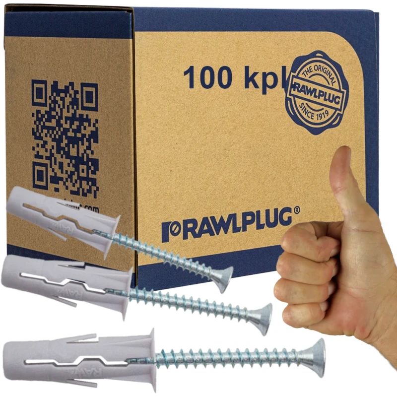 Rawlplug Kołek Uniwersalny Fi10 Z Wkrętem Krzyż. 5X40 2X100Szt.