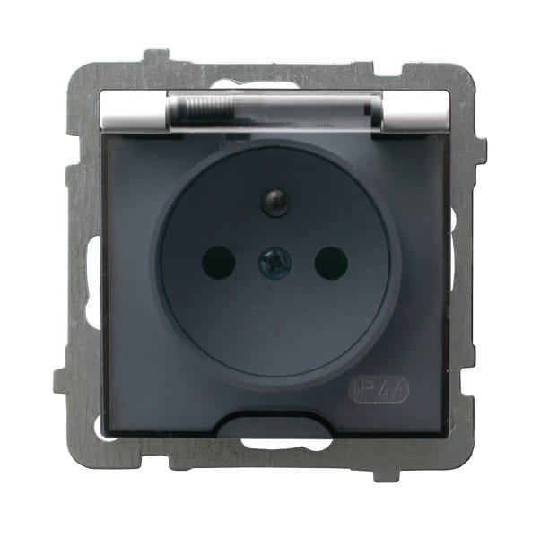 Ospel As Biały Gniazdo Bryzgoszczelne Z Uziemieniem Ip-44 Wieczko Przezroczyste