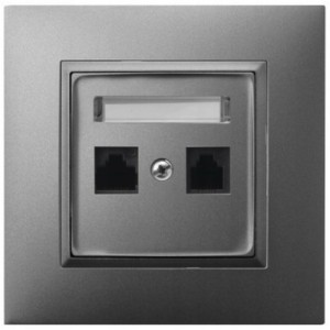 Gniazdo Internetowe 2X Rj45 Szary Ospel Aria