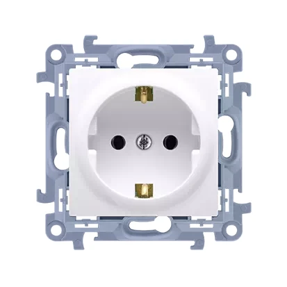 Kontakt Simon 10 Gniazdo Wtyczkowe Schuko Pojedyncze (Moduł) 16A 250V~ Zaciski Śrubowe Biały