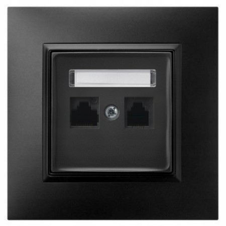 Gniazdo Internetowe 2X Rj45 Czarny Ospel Aria