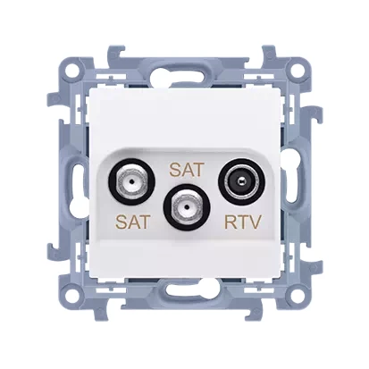 Kontakt Simon 10 Gniazdo Antenowe Satelitarne Podwójne Sat -Sat -Rtv (Moduł) 1X Wejście: 5 Mhz-24 Ghz Biały