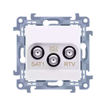 Kontakt Simon 10 Gniazdo Antenowe Satelitarne Podwójne Sat-Sat-Rtv (Moduł) 1X Wejście: 5 Mhz-24 Ghz Biały