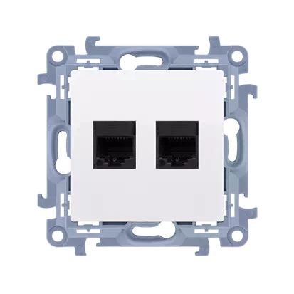 Kontakt Simon 10 Gniazdo Komputerowe Podwójne Rj45 Kategoria 6 Ekranowane (Moduł) Biały