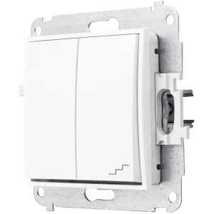 Icon Mechanizm Łącznika Jednobiegunowego Ze Schodowym (Osobne Zasilanie) Biały Iwp-10.2