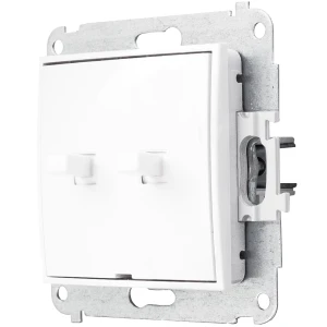 Icon Mechanizm Łącznika Jednobiegunowego Ze Schodowym W Stylu Amerykańskim (Dwa Klawisze Bez Piktogramów,Wspólne Zasilanie) Biały Iwpus-10.11