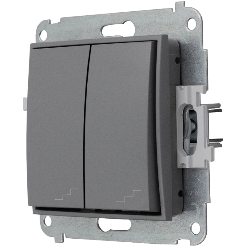 Icon Mechanizm Łącznika Podwójnego Schodowego Szary Mat 27Iwp-33