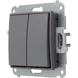 Icon Mechanizm Łącznika Podwójnego Krzyżowego (Dwa Klawisze Bez Piktogramu) Szary Mat 27Iwp-66.1