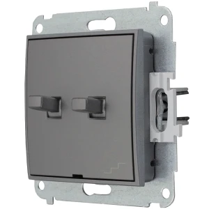 Icon Mechanizm Łącznika Jednobiegunowego Ze Schodowym (Wspólne Zasilanie) W Stylu Amerykańskim Szary Mat 27Iwpus-10.1