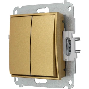 Icon Mechanizm Łącznika Jednobiegunowego Ze Schodowym (Wspólne Zasilanie) Złoty 29Iwp-10.1