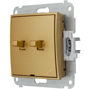 Icon Mechanizm Łącznika Jednobiegunowego Ze Schodowym (Wspólne Zasilanie) W Stylu Amerykańskim Złoty 29Iwpus-10.1