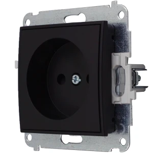 Icon Mechanizm Gniazda Pojedynczego Bez Uziemienia 2P (Bez Przesłon Torów Prądowych) Czarny Mat 12Igp-1