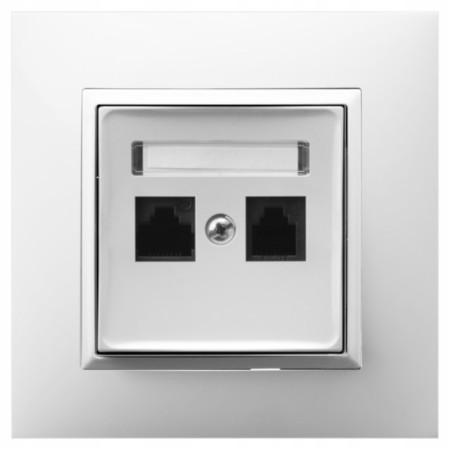 Gniazdo Internetowe 2X Rj45 Białe Ospel Aria