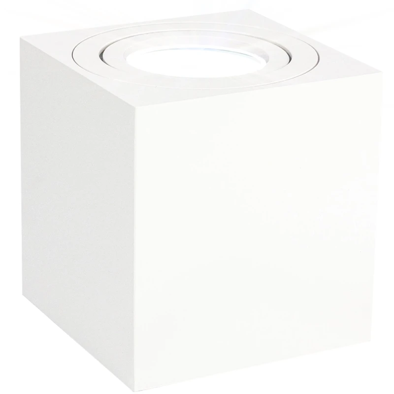 Oprawa Halogenowa Biała Tuba Led Kwadratowa Z Żarówką Gu10 10W Zimna