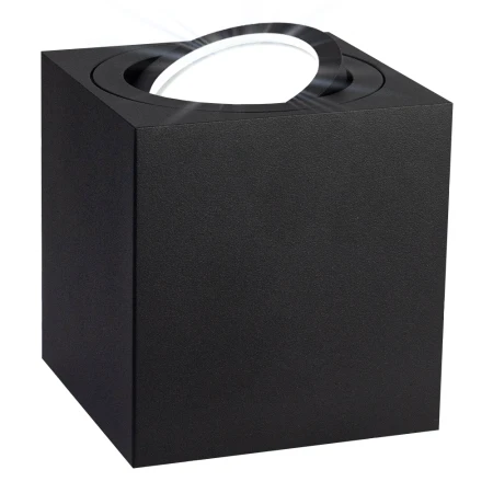 Oprawa Halogenowa Czarna Tuba Led Kwadratowa Z Żarówką Gu10 10W Zimna
