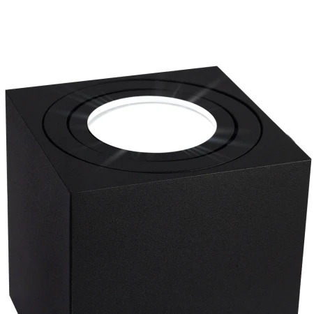 Oprawa Halogenowa Czarna Tuba Led Kwadratowa Z Żarówką Gu10 10W Zimna