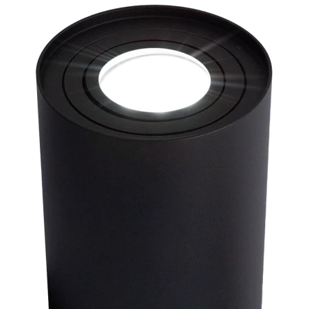 Oprawa Halogenowa Czarna Tuba Led Okrągła Z Żarówką Gu10 10W Zimna