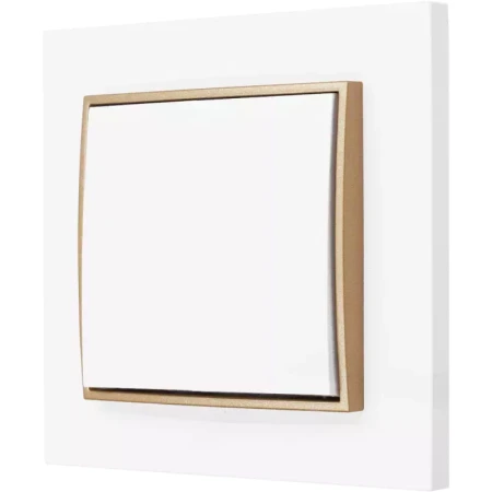 Włącznik Pojedynczy Z Ramką Karlik Mini  Kolor Biały / Złoty