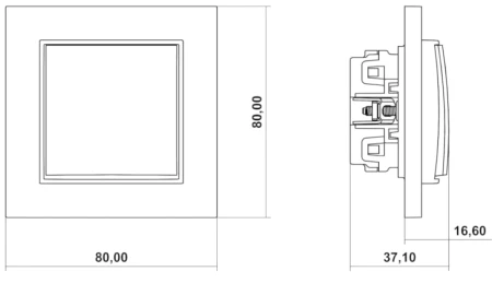 Włącznik Pojedynczy Z Ramką Karlik Mini  Kolor Biały / Złoty