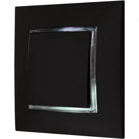 Włącznik Pojedynczy Czarny Z Podświetleniem Białym