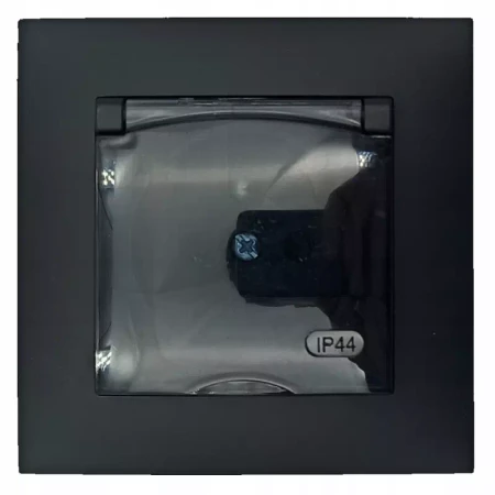 Gniazdo Łazienkowe Hermetyczne Gniazdko Czarne Ospel Aria