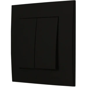 Ospel Szafir Czarny Łącznik Podwójny Zestaw Z Ramką