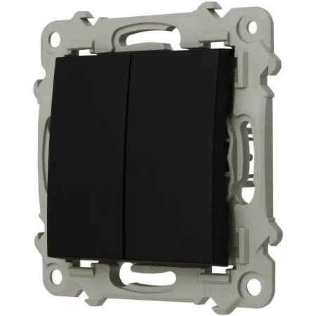 Ospel Szafir Czarny Łącznik Podwójny Zestaw Z Ramką