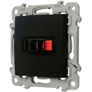 Ospel Szafir Gniazdo Głośnikowe Pojedyncze Czarny Metalik