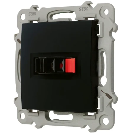 Ospel Szafir Gniazdo Głośnikowe Pojedyncze Czarny Metalik