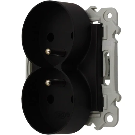 Ospel Szafir Czarny Gniazdo Podwójne Zestaw Z Ramką