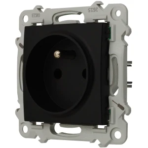 Ospel Szafir Gniazdo Pojedyncze Z Uziemieniem Czarny Metalik