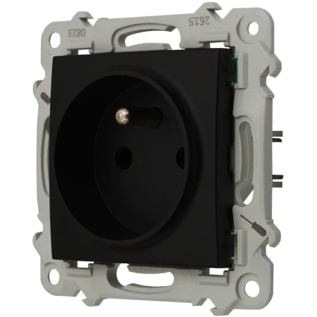 Ospel Szafir Gniazdo Pojedyncze Z Uziemieniem Czarny Metalik