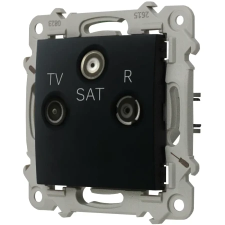 Ospel Szafir Gniazdo Rtv-Sat Końcowe Czarny Metalik