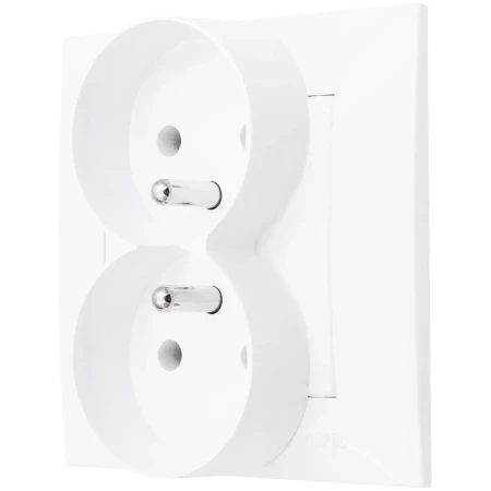 Ospel Szafir Biały Gniazdo Podwójne Zestaw Z Ramką