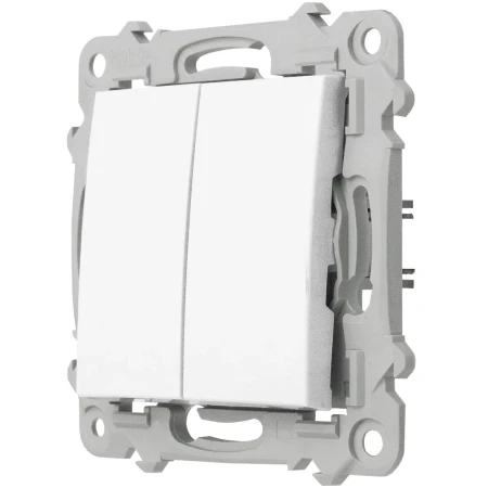 Ospel Szafir Biały Łącznik Podwójny Zestaw Z Ramką