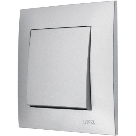 Ospel Szafir Srebrny Włącznik / Łącznik Pojedynczy Zestaw Z Ramką