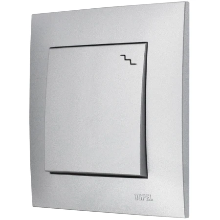 Ospel Szafir Srebrny Wwłącznik / Łącznik Schodowy Zestaw Z Ramką