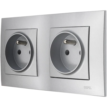 Ospel Szafir Srebrny Dwa Gniazda Pojedyncze Zestaw Z Ramką