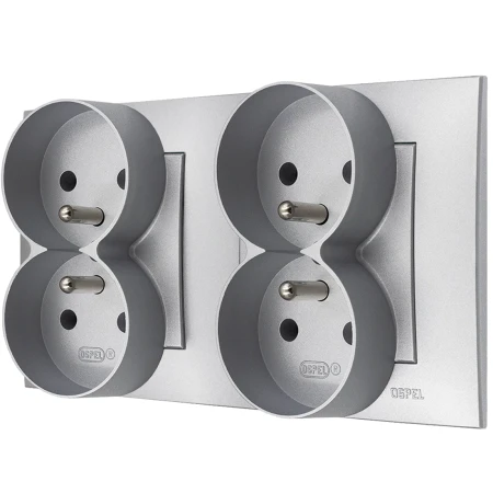 Ospel Szafir Srebrny Dwa Gniazda Podwójne Zestaw Z Ramką