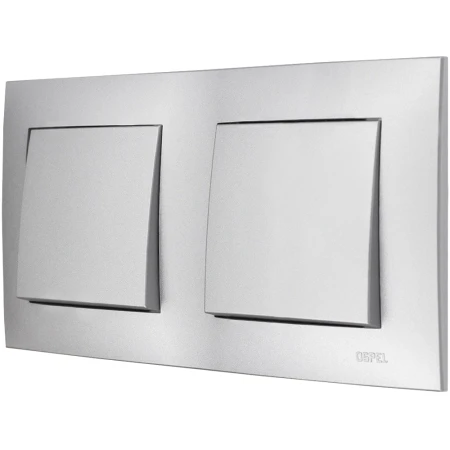 Ospel Szafir Srebrny Dwa Włącznik / Łączniki Pojedyncze Zestaw Z Ramką