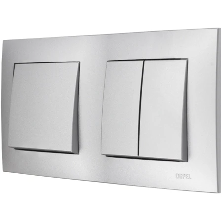 Ospel Szafir Srebrny Włącznik / Łącznik Pojedynczy I Podwójny Zestaw Z Ramką