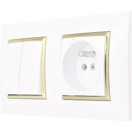 Gniazdo Z Włącznikiem Do Sypialni Biały / Złoty Ospel Aria