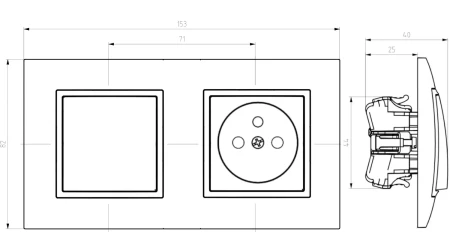 Gniazdo Z Włącznikiem Do Sypialni Biały / Złoty Ospel Aria