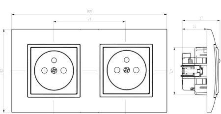Zestaw Dwóch Gniazd W Ramce Biały / Złoty Ospel Aria